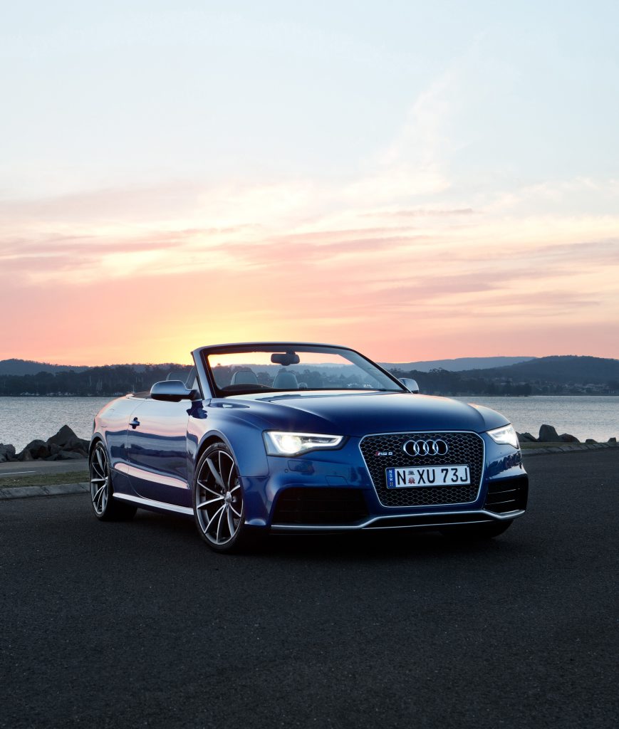 Sitting low and with a purposeful stance, the Audi RS5 Cabriolet. Sitting low and with a purposeful stance, the Audi RS5 Cabriolet.